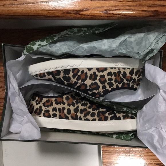 KATE Spade Vale Linen Leopard sneaker size 6 B - Picture 6 of 6